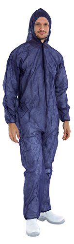 CMT 814412 Zipped Jumpsuit with Hood and Elasticated Cuffs, Ankles And Waist (Pack of 50) von CMT