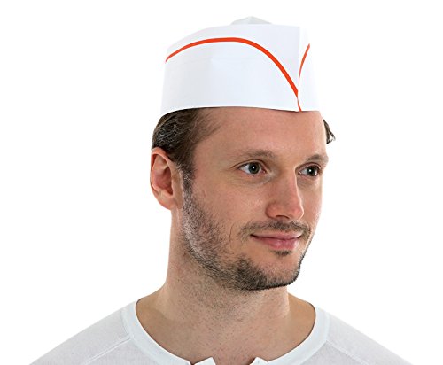 CMT Forage-Kochmütze, perforierter Krone, Weiß mit roter Linie, 1.000 Stück von CMT
