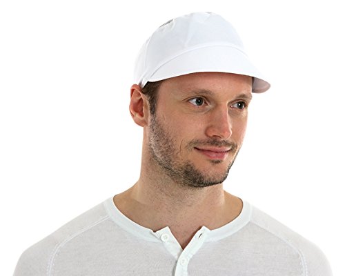 CMT Kappe mit Klappe, Polycotton, Krone aus Polyester, Weiß, X-large, 100 Stück von CMT