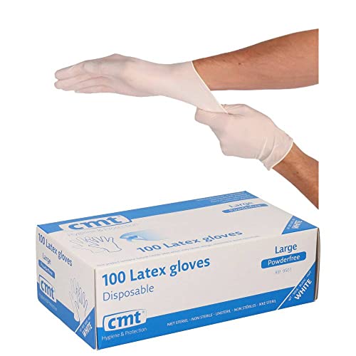 CMT Latexhandschuhe, puderfrei, Weiß Large (8-9), 1.000 Stück von CMT