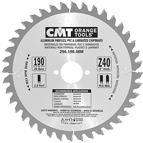 CMT ORANGE TOOLS 296.190.40M - KREISSÄGEBLATT FÜR EISENFREIE LAMINATE/PLASTIK 190X2.8X30 Z=40 TRAPEZ. CMT ORANGE TOOLS 296.190.40M - KREISSÄGEBLATT FÜR EISENFREIE LAMINATE/PLASTIK 190X2.8X30 Z=40 TRAPEZ. von CMT