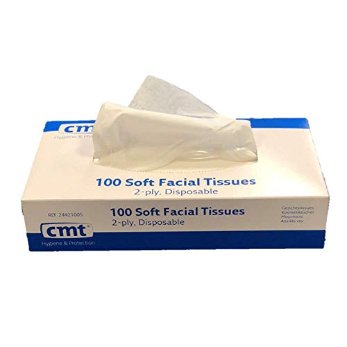 CMT weiche Gesichtstücher, 2-lagig, Weiß, 20x20 cm, 100 Blatt/Spender, 40 Spender/Schachtel von CMT