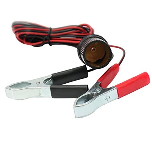 150 cm 12-V-Batterieklemme Clip-On-Auto-Zigarette Leichteren Sockel weiblicher Adapter, Zigarettensplitter-Stecker Verlängerungskabel mit Batterie-Alligatorklemmen (Batterieklammern). von CNAFGBGG