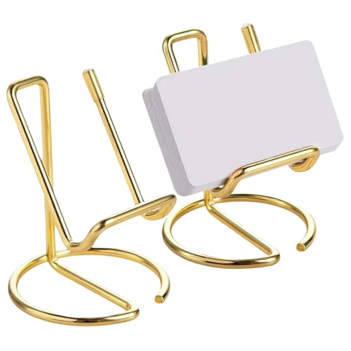 2PCS Gold Visitenkartenhalter, Metall -Visitenkartenhalter, wiederverwendbarer Kartenhalter für Schreibtisch, tragbarer Kartenausstellungsstand für Männer und Frauen... von CNAFGBGG