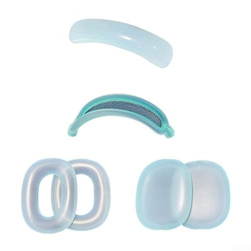 CNANRNANC 4-in-1-Schutzhülle-Set für AirPods Max Kopfhörer, Silikonhülle mit Kopfbügel und Ohrkappenschutz, Kopfbalkenabdeckung, Kopfhörer-Schutzhülle (blau) von CNANRNANC