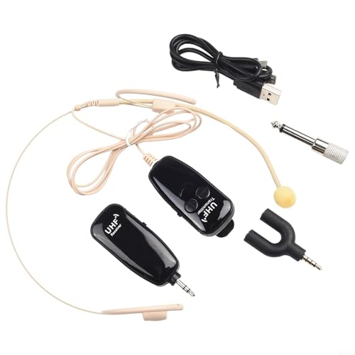 CNANRNANC Kabelloses UHF-Mikrofon für Musiker, Schauspieler, Beige CNANRNANC Kabelloses UHF-Mikrofon für Musiker, Schauspieler, Beige von CNANRNANC