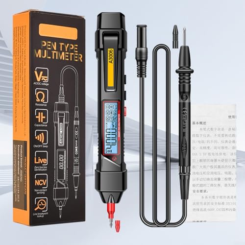 CNANRNANC Stiftmultimeter Spannungsprüfer Digital TRMS Multimeter Spannungstester berührungslos mit LCD-Display für AC/DC-Spannung, Widerstand, NCV, Kontinuität, Kapazität, Diode von CNANRNANC