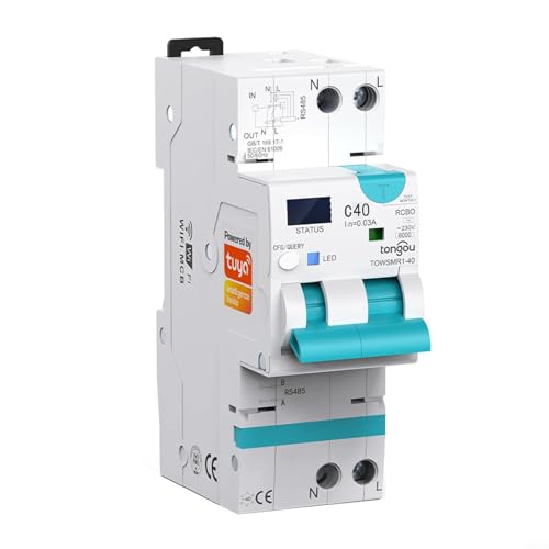 CNANRNANC WIFI RCBO Leistungsschalter einstellbarer intelligenter Leistungsschalter mit Überstrom- und Leckageschutz Leitungsschutzschalter(20-40A), 2385887407 von CNANRNANC
