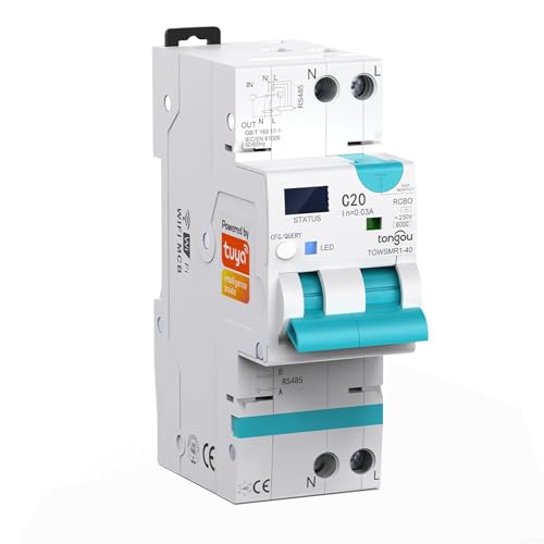 CNANRNANC WIFI RCBO Leistungsschalter einstellbarer intelligenter Leistungsschalter mit Überstrom- und Leckageschutz Leitungsschutzschalter(6-20A) von CNANRNANC