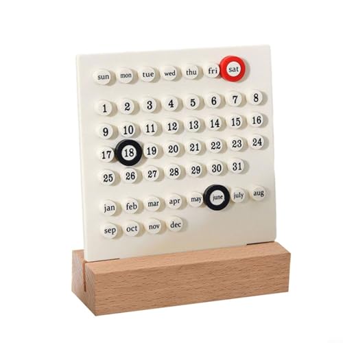 Never Ending Calendar, Wooden Acrylic Ring Desk Calendar, Compact and Suitable for Offices, Restaurants, and Dorms, Ideal Gift for All Ages(A) von CNANRNANC