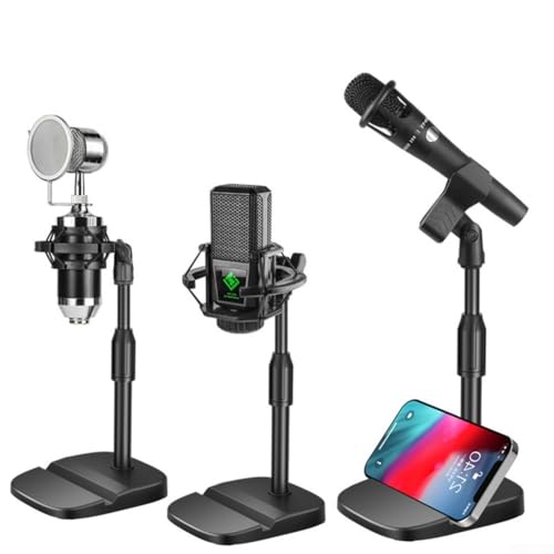 Stabiler verstellbarer Mikrofonhalter mit Basis für Handys, geeignet für verschiedene Anwendungen, einschließlich Singen und Synchronisieren (D) von CNANRNANC