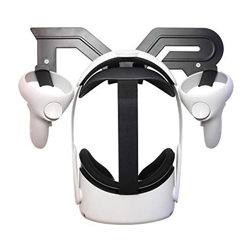 CNBEYOUNG VR Headset Wandhalterung Aufbewahrungsständer Haken kompatibel mit Meta/Oculus Quest 2, Quest, Rift S, HP Reverb G2, HTC Vive, Vive Pro, PSVR 2, MR Headsets und Controllern (schwarz) von CNBEYOUNG