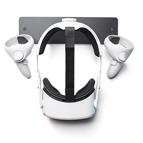 CNBEYOUNG VR-Headset-Wandhalterung aus Metall, kompatibel mit Meta/Oculus Quest 2, Quest, RiftS, HP Reverb G2, HTC Vive/Pro, PSVR2, MR Headsets und Controllern (Aluminiumlegierung-Schwarz) von CNBEYOUNG