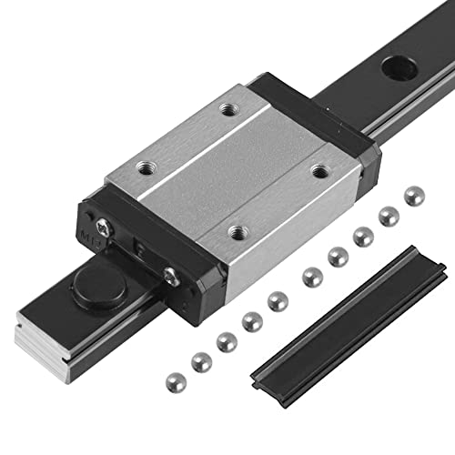 CNCMANS 1 Stück MGN9 Miniatur Lineare Schienenführung MGN9-350mm Lineare Gleitführungsschiene mit MGN9H Lagerblock für DIY 3D Drucke und CNC-Graviermaschine von CNCMANS