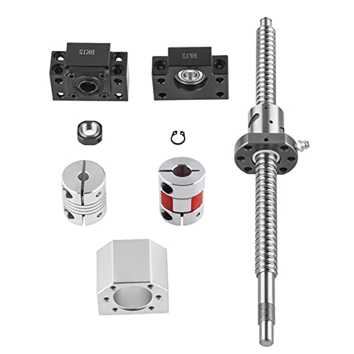 CNCMANS Kugelumlaufspindel RM1605/SFU1605-750mm Gewindespindel Linearführung mit BK12/BF12 Unterstützung + Muttergehäuse + 6,35x10mm Kupplung (D25L30) + 8x10mm (D30L42) Kupplung für Graviermaschine von CNCMANS