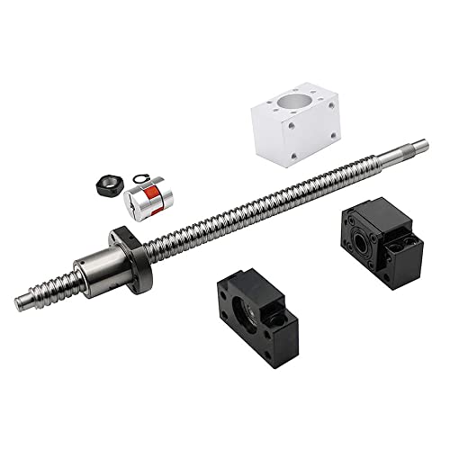 CNCMANS SFU/RM1204-L800mm(31,49in) Gewindespindel Kugelumlaufspindel Linearführung mit BK10 / BF10 Unterstützung und 6,35 x 8 mm Kupplungssatz + 1204 Gehäusehalterung für Graviermaschine von CNCMANS