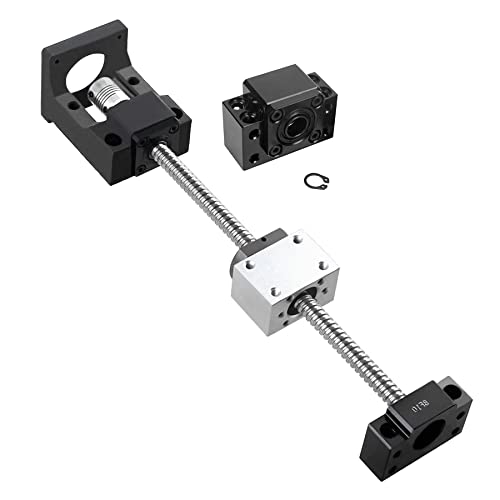 CNCMANS SFU1204 Kugelumlaufspindel Set 300mm Gewindespindel mit BK10/BF10 Endunterstützung, Kupplung, DSG12H Muttergehäuse und Motorhalterung für 57mm Nema 23 Schrittmotor Schrittmotorhalterung von CNCMANS