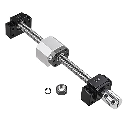 CNCMANS SFU2005 Kugelumlaufspindel, SFU2005 500mm Edelstahl Ball Screw Gewindespindel mit Bearbeitetem Ende + Bk15/Bf15 Unterstützung + Kugelumlaufmutter + MuttergehäUse + Kupplung, Hohe Präzision von CNCMANS