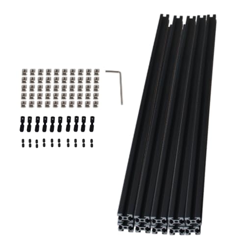 CNCYEAH 10 Stück 2020 Aluminiumprofil Extrusions 800mm Nut 6.2 V-Typ Europäischer Standard Eloxierte Linearschiene Aluminium Profil 20X20 Aluprofil mit Zubehör für 3D-Drucker CNC-Maschinen von CNCYEAH