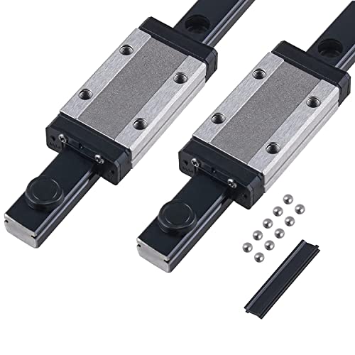 CNCYEAH 2 Stück MGN9H 600 mm Miniatur Lineare Schienenführung mit MGN9H Edelstahl Wagenblock, Linearführung Schiene für 3D-Drucker und CNC (MGN9 H-Type) von CNCYEAH