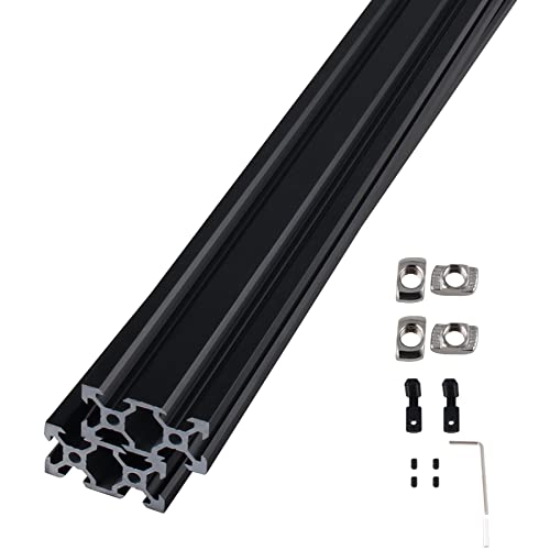 CNCYEAH 2 Stück V Typ Systemprofile 2040 300mm Aluminiumprofil Extrusions Eloxierte Linearschiene+2pcs L-Winkelsteckverbinder+50pcs T-Mutter+1pcs Schraubenschlüssel für 3D-Drucker und CNC DIY von CNCYEAH