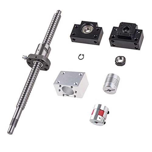 CNCYEAH Kugelumlaufspindel Set SFU1204-300mm Gewindespindel Edelstahl Kugelumlaufspindel mit BK10 / BF10 Unterstützung, Muttergehäuse und 2 Kupplungssatz CNC Teile für 3D Drucker CNC CNCYEAH Kugelumlaufspindel Set SFU1204-300mm Gewindespindel Edelstahl Kugelumlaufspindel mit BK10 / BF10 Unterstützung, Muttergehäuse und 2 Kupplungssatz CNC Teile für 3D Drucker CNC von CNCYEAH