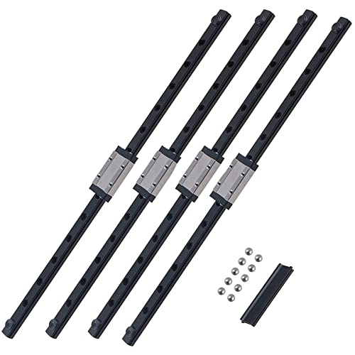 CNCYEAH Lineare Führungsschiene MGN12H 600mm Lineare Schienenführung mit MGN12H Edelstahl Wagenblock, Linearführung Schiene für CNC XYZ DIY Graviermaschine (4 Stück H-Type) von CNCYEAH