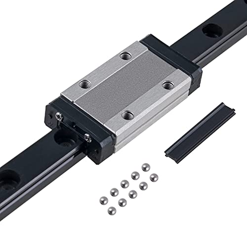 CNCYEAH Lineare Schienenführung, MGN9H 200mm Schiene Miniatur-Linearführung mit MGN9H Edelstahl Schlossblock für CNC XYZ DIY Graviermaschine (Schiene + MGN9 H-Type) von CNCYEAH