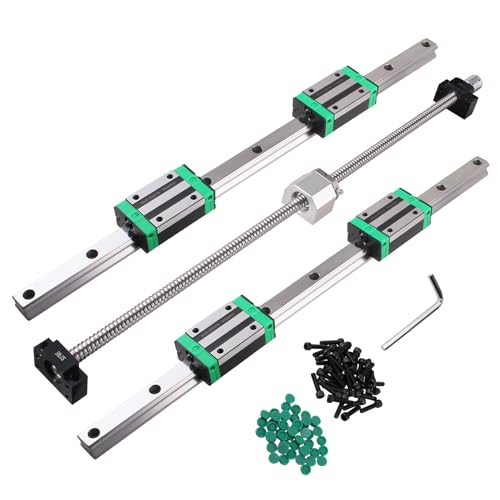 CNCYEAH Linearführung kit, 2PCS HGR20-500mm Linearführungsschiene +1PCS Kugelumlaufspindel SFU1605-500mm,BF12/BK12 Unterstützung, DSG16H, Kupplung, mit 4PCS Gleitblock für 3D Drucker CNC Maschine von CNCYEAH
