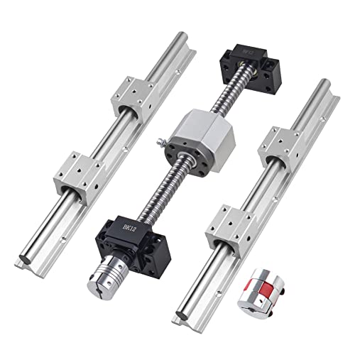 CNCYEAH SBR16 Linearführung set 300mm Gleitschiene Welle mit 4 SBR16UU Lagerblock + SFU1605 250mm Kugelumlaufspindel mit BK12/BF12 + DSG16H Muttergehäuse + 2 Kupplung für 3D Drucker CNC von CNCYEAH