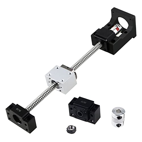 CNCYEAH SFU1204 Kugelumlaufspindel 250mm Gewindespindel mit BK10/BF10 Unterstützung, DSG12H Muttergehäuse + Kugelumlaufmutter + 2 Kupplung + 57mm Nema 23 Schrittmotor für CNC Maschine von CNCYEAH