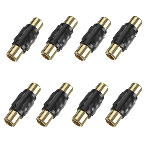 Cinch-Buchse auf Buchse, vergoldet, Premium-Audio-Video-Extender-Adapter für Verstärker, Lautsprecher, Fernseher, Spielekonsolen und Heimkino-Systeme, Cinch-Adapter, Stecker auf Klinke, 8 Stück Cinch-Buchse auf Buchse, vergoldet, Premium-Audio-Video-Extender-Adapter für Verstärker, Lautsprecher, Fernseher, Spielekonsolen und Heimkino-Systeme, Cinch-Adapter, Stecker auf Klinke, 8 Stück von CNHIDEE