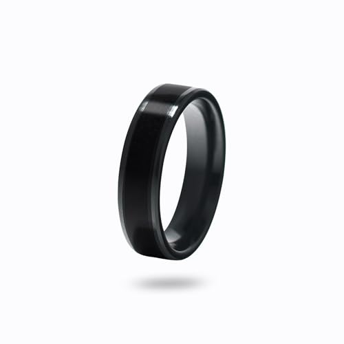 CNICK Smart Payment Ring - Kontaktloser NFC-Zahlungsring mit Tokenisierung, modisches Design, VISA und MasterCard kompatibel, Tesla Schlüsselanhänger für Modell S/3/X/Y/CT (Schwarz, 10,5) von CNICK
