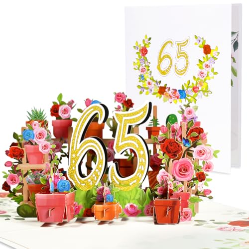 CNLITIHEKA 65. Pop Up Geburtstagskarte für Frauen, alles Gute zum 65. Geburtstag Karte für Mama, 3D Blume Geburtstag Grußkarten für Frau, 65 Jahre alt Geburtstagskarte für Großmutter mit Umschlag. CNLITIHEKA 65. Pop Up Geburtstagskarte für Frauen, alles Gute zum 65. Geburtstag Karte für Mama, 3D Blume Geburtstag Grußkarten für Frau, 65 Jahre alt Geburtstagskarte für Großmutter mit Umschlag. von CNLITIHEKA