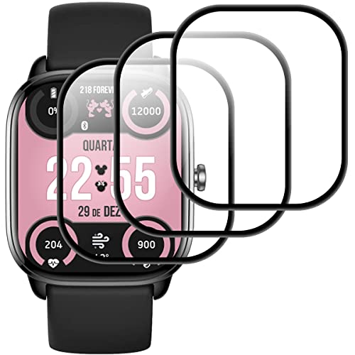 CNXUS Panzerfolie Schutzfolie kompatibel mit Amazfit GTS 4 mini, Displayschutzfolie für Amazfit GTS 4 mini, 3D Vollständigen Abdeckung, Anti-Kratzen, 9H Härte, Blasenfreie [3 Stück] von CNXUS
