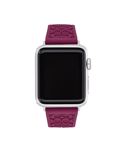 COACH Apple Watch Armband, Kompatibel mit Apple Watch 38mm 40mm 41mm Austauschbares Silikonband, Stilvolles Aussehen, personalisieren Sie Ihren Stil, Pflaume, One Size, pflaume, One Size von COACH