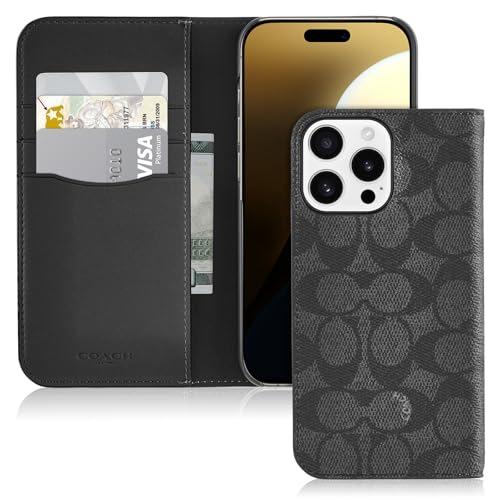 COACH Signature Canvas Zweiteilige abnehmbare Brieftaschen-Schutzhülle für iPhone 16 Pro Max – Designer-Handyhülle, Signature Charcoal COACH Signature Canvas Zweiteilige abnehmbare Brieftaschen-Schutzhülle für iPhone 16 Pro Max – Designer-Handyhülle, Signature Charcoal von COACH