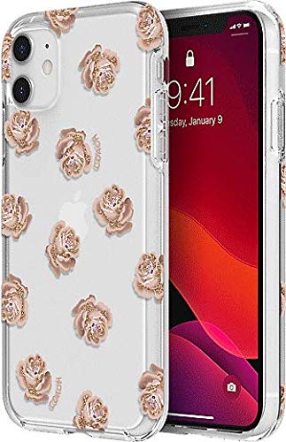 Coach Schutzhülle für iPhone 11, Dreamy Peony Clear/Pink/Glitzer von COACH