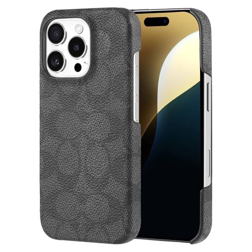 Coach Signature Canvas Slim Wrap iPhone 16 Pro Hülle – Designer-Handyhülle – Signature Charcoal von Coach