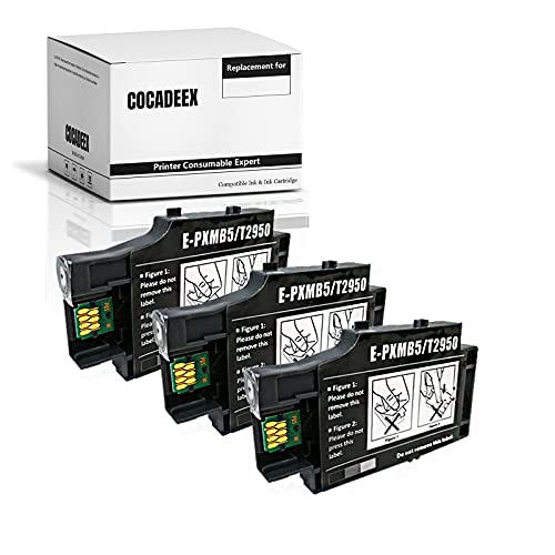 COCADEEX Ersatz-Tintenwartungsbox für T2950 und E-PXMB5, funktioniert mit Workforce WF-100 WF-100W WF100 WF100W Tintenstrahldrucker, 3 Stück von COCADEEX