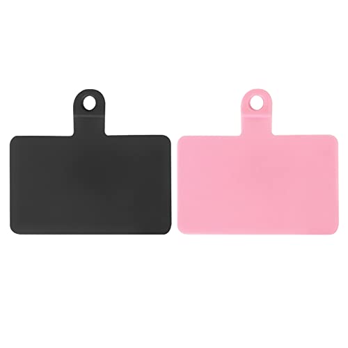 COCASES 2 Stück Ersatz Selbstklebende Einlagen für Schlüsselband Handykette (Schwarz+Pink)-Keine Handykette von COCASES