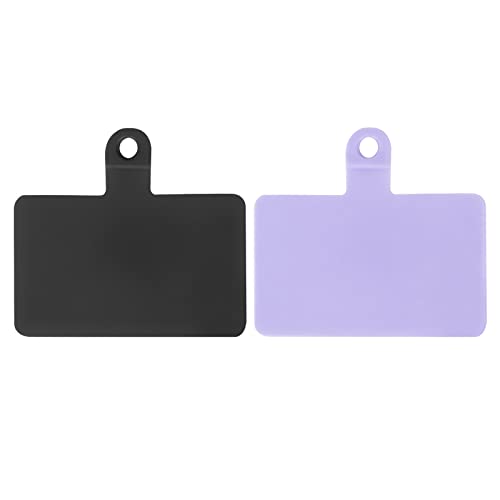 COCASES 2 Stück Ersatz Selbstklebende Einlagen für Schlüsselband Handykette (Schwarz+Violette)-Keine Handykette von COCASES
