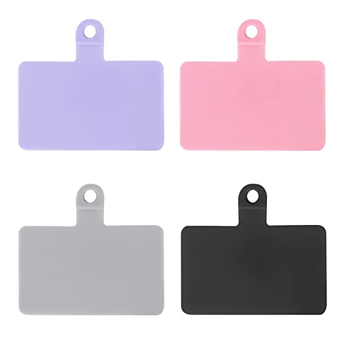 COCASES 4 Stück Ersatz Selbstklebende Einlagen für Schlüsselband Handykette (Schwarz+Grau+Pink+Violette)-Keine Handykette von COCASES
