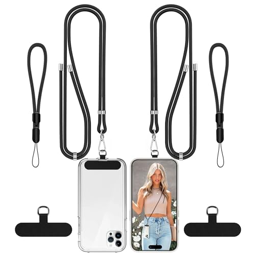 COCASES Handykette Univeral, 2 Stück Verstellbar Handyband und 2er Handyschlaufen zum umhängen Halsband Umhängenband kompatibel mit alle smartphones-2 Stück Handy Lanyard Pads Schwarz*2 COCASES Handykette Univeral, 2 Stück Verstellbar Handyband und 2er Handyschlaufen zum umhängen Halsband Umhängenband kompatibel mit alle smartphones-2 Stück Handy Lanyard Pads Schwarz*2 von COCASES