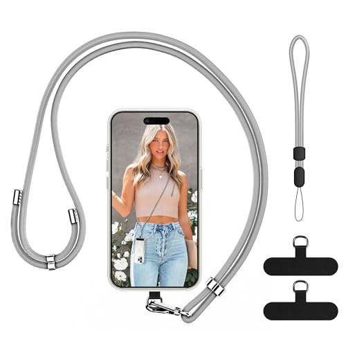 COCASES Handykette Univeral, Verstellbar Handyband und Handyschlaufen zum umhängen Halsband Umhängenband kompatibel mit alle smartphones-2 Stück Handy Lanyard Pads Grau COCASES Handykette Univeral, Verstellbar Handyband und Handyschlaufen zum umhängen Halsband Umhängenband kompatibel mit alle smartphones-2 Stück Handy Lanyard Pads Grau von COCASES