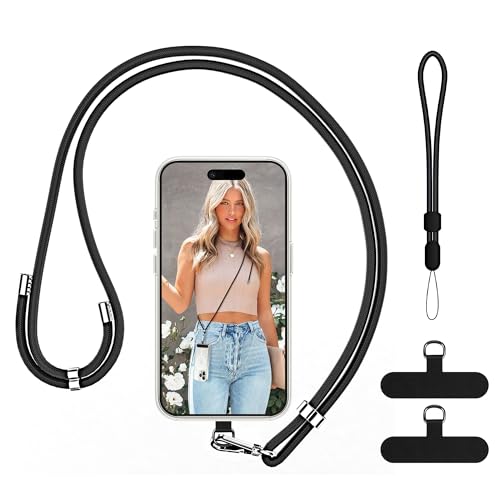 COCASES Handykette Univeral, Verstellbar Handyband und Handyschlaufen zum umhängen Halsband Umhängenband kompatibel mit alle smartphones-2 Stück Handy Lanyard Pads Schwarz COCASES Handykette Univeral, Verstellbar Handyband und Handyschlaufen zum umhängen Halsband Umhängenband kompatibel mit alle smartphones-2 Stück Handy Lanyard Pads Schwarz von COCASES