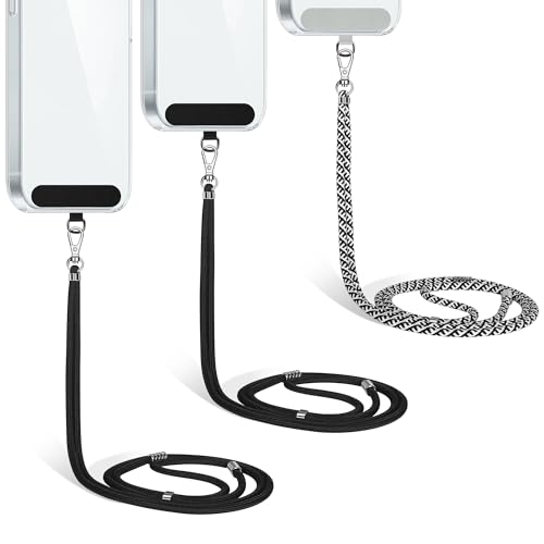 COCASES Handykette zum umhängen-3 Stück Handykette universal Handyband aus Nylon geeignet für meisten Smartphone, Handy Kette Umhängenband ohne Hülle-Schwarz/Schwarz-Weiß COCASES Handykette zum umhängen-3 Stück Handykette universal Handyband aus Nylon geeignet für meisten Smartphone, Handy Kette Umhängenband ohne Hülle-Schwarz/Schwarz-Weiß von COCASES
