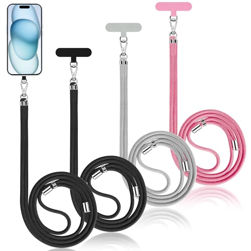 COCASES Handykette zum umhängen-4 Stück Handykette universal Handyband aus Nylon geeignet für meisten Smartphone, Handy Kette Umhängenband ohne Hülle-Schwarz*2/Grey/Pink COCASES Handykette zum umhängen-4 Stück Handykette universal Handyband aus Nylon geeignet für meisten Smartphone, Handy Kette Umhängenband ohne Hülle-Schwarz*2/Grey/Pink von COCASES