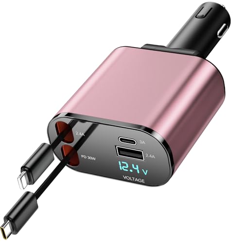 COCIVIVRE KFZ Schnell Ladegerät Auto Einziehbares Zigarettenanzünder 60w SteckerAdapter USB Retractable Car Charger MultiPort für iPhone 16/15/14/13/Pro max/Sumsang S24/S23/ S22/S21/Pixel 7/6 (Rosa) COCIVIVRE KFZ Schnell Ladegerät Auto Einziehbares Zigarettenanzünder 60w SteckerAdapter USB Retractable Car Charger MultiPort für iPhone 16/15/14/13/Pro max/Sumsang S24/S23/ S22/S21/Pixel 7/6 (Rosa) von COCIVIVRE