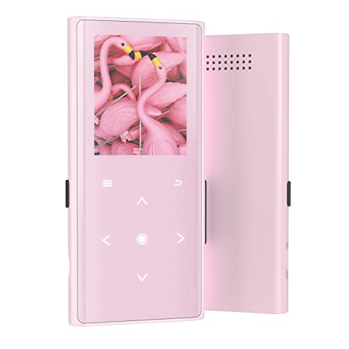 128GB MP3 Player Bluetooth 5.2, COCONISE HiFi Musik Player mit Lautsprecher,Touch-Tasten, mit UKW-Radio,Diktiergerät,E-Book Funktion, Perfektes Valentinsgeschenk-Rosa von COCONISE